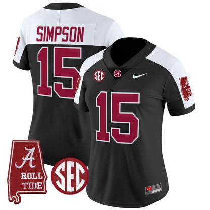 Women's Alabama Crimson Tide 2025 Vapor Limited Jersey - Alabama Map - All Stitched