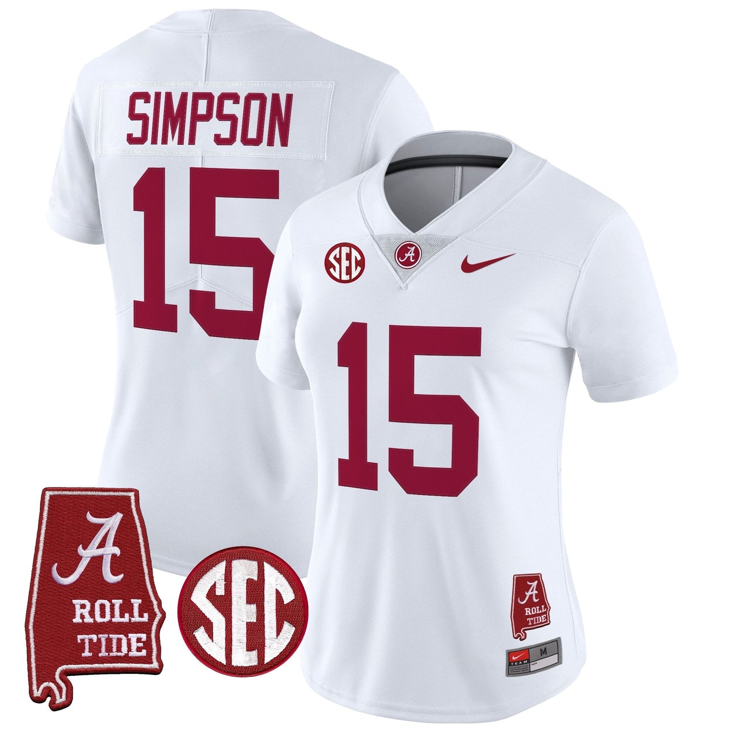 Women's Alabama Crimson Tide 2025 Vapor Limited Jersey - Alabama Map - All Stitched