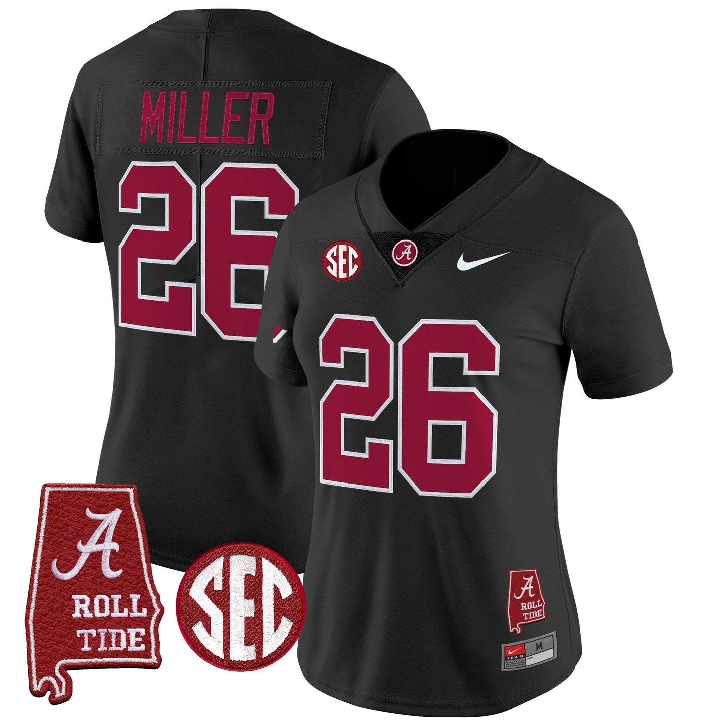 Women's Alabama Crimson Tide 2025 Vapor Limited Jersey - Alabama Map - All Stitched