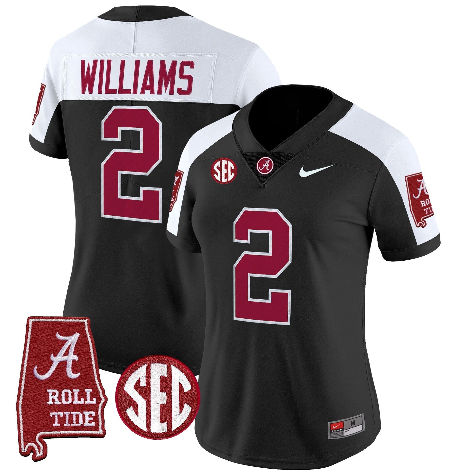 Women's Alabama Crimson Tide 2025 Vapor Limited Jersey - Alabama Map - All Stitched