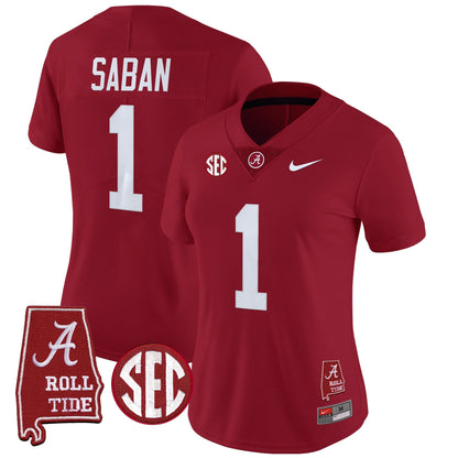 Women's Alabama Crimson Tide 2025 Vapor Limited Jersey - Alabama Map - All Stitched