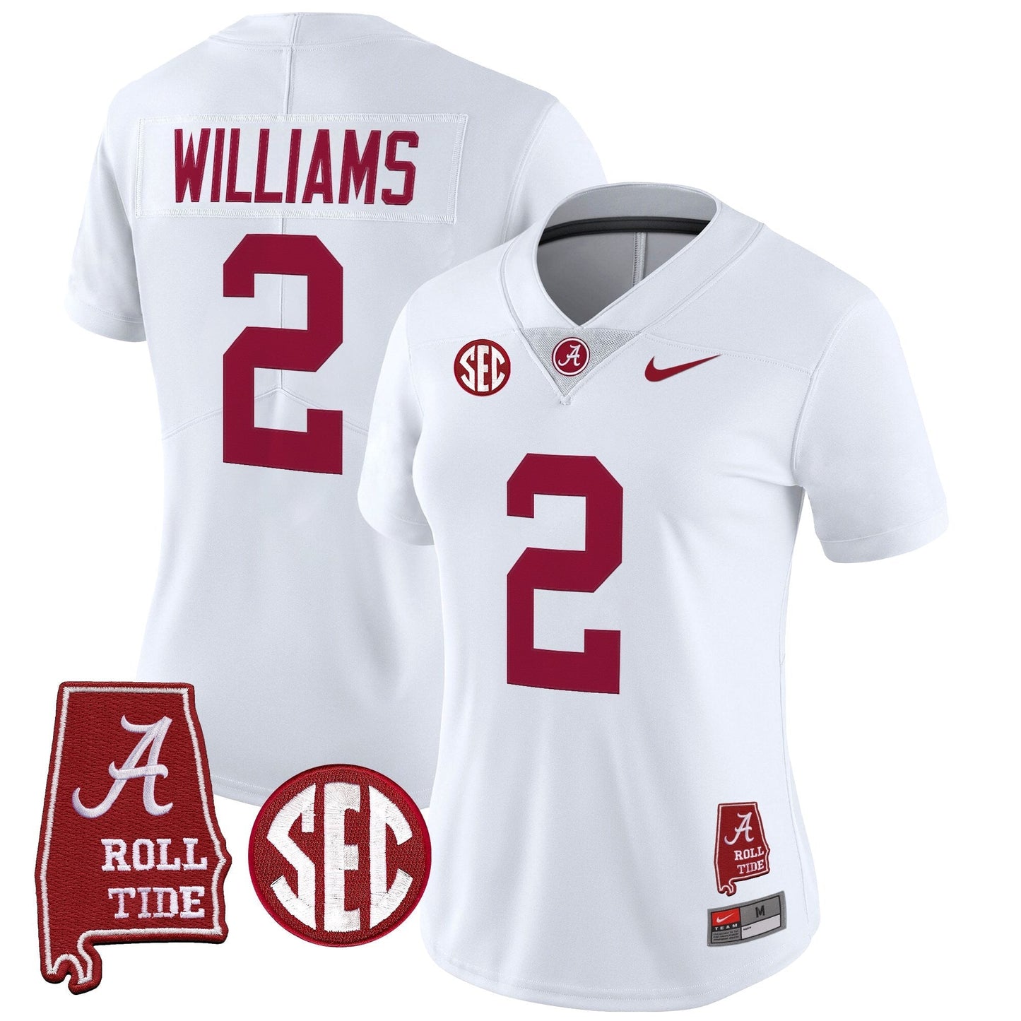 Women's Alabama Crimson Tide 2025 Vapor Limited Jersey - Alabama Map - All Stitched