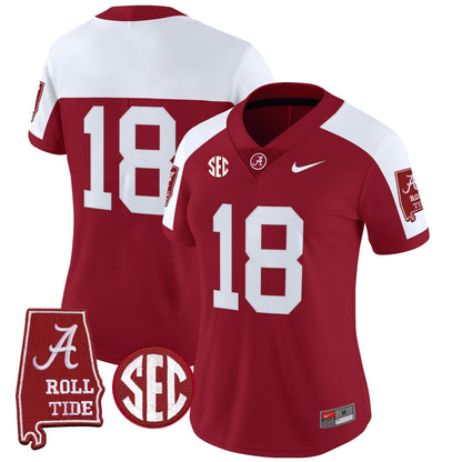 Women's Alabama Crimson Tide 2025 Vapor Limited Jersey - Alabama Map - All Stitched