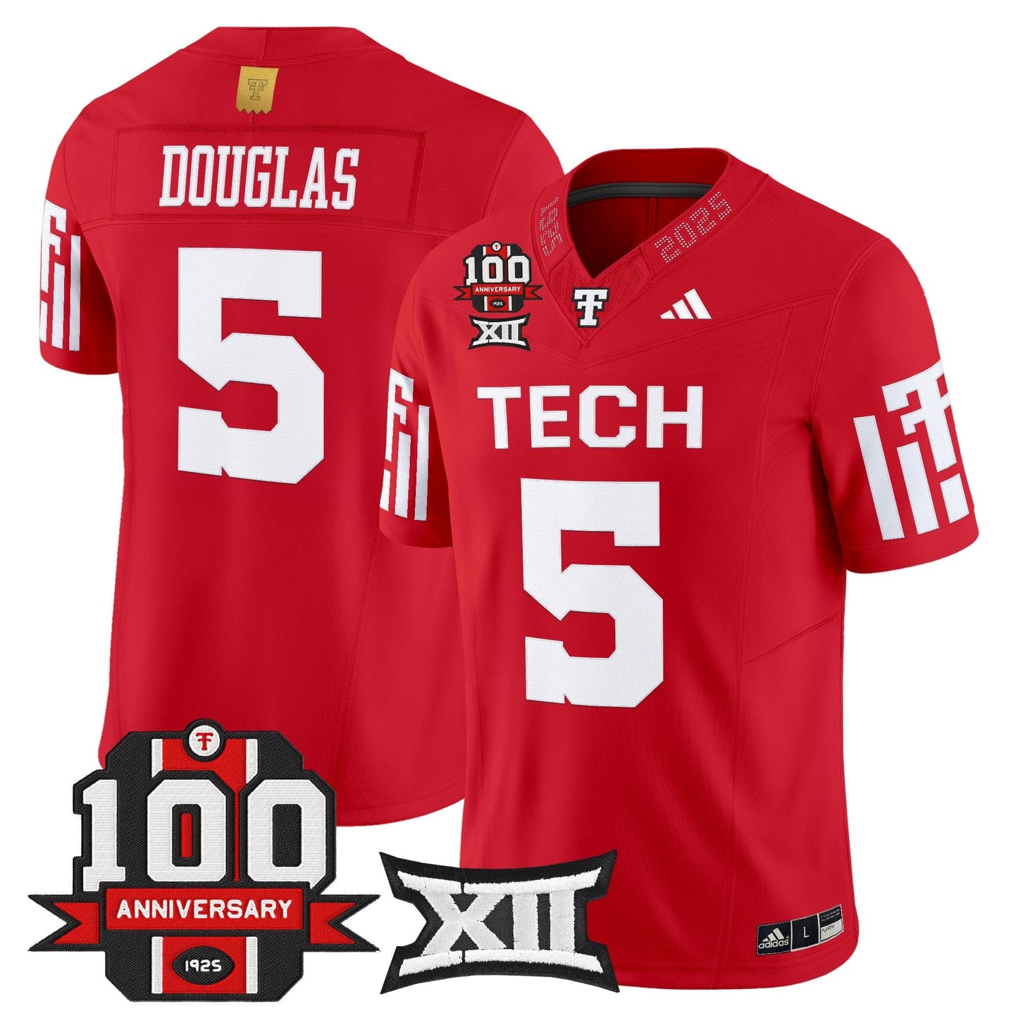 Men's Texas Tech Red Raiders 2025 Vapor Limited Jersey - 100th Anniversary Patch - All Stitched
