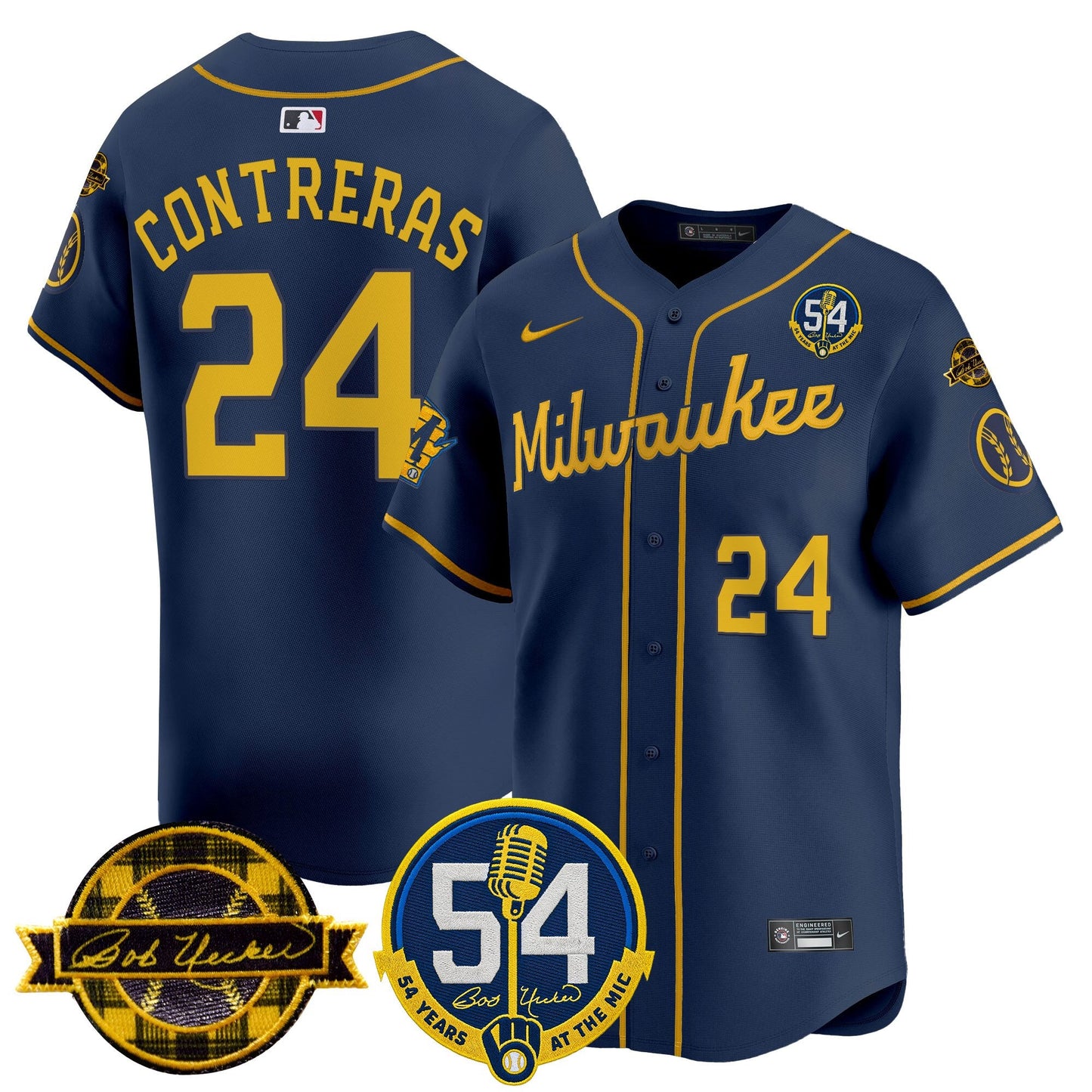 Men's Milwaukee Brewers 'Bob Uecker - 54 Seasons for Brewers' Vapor Premier Limited Jersey - All Stitched