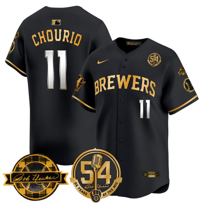 Men's Milwaukee Brewers 'Bob Uecker - 54 Seasons for Brewers' Vapor Premier Limited Jersey - All Stitched