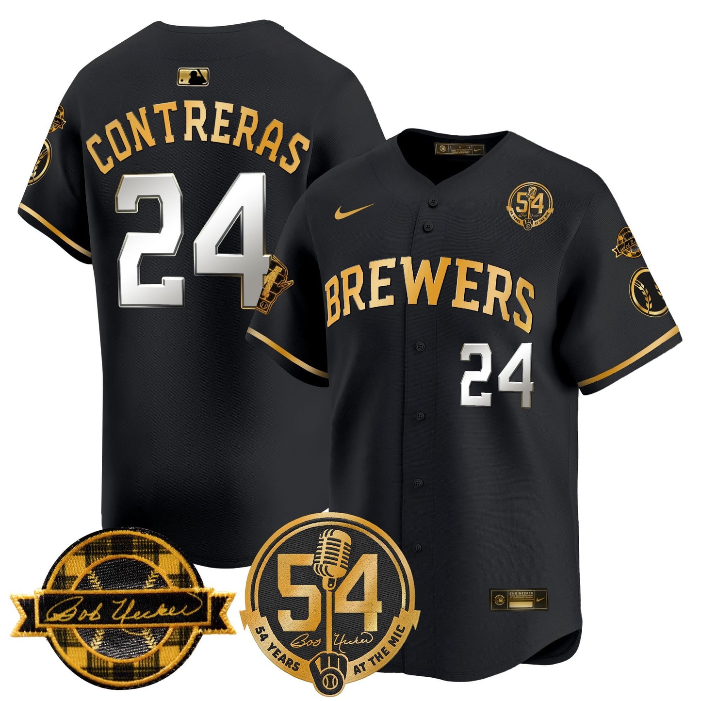 Men's Milwaukee Brewers 'Bob Uecker - 54 Seasons for Brewers' Vapor Premier Limited Jersey - All Stitched