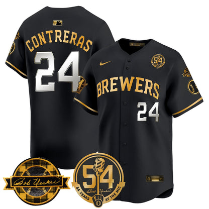 Men's Milwaukee Brewers 'Bob Uecker - 54 Seasons for Brewers' Vapor Premier Limited Jersey - All Stitched