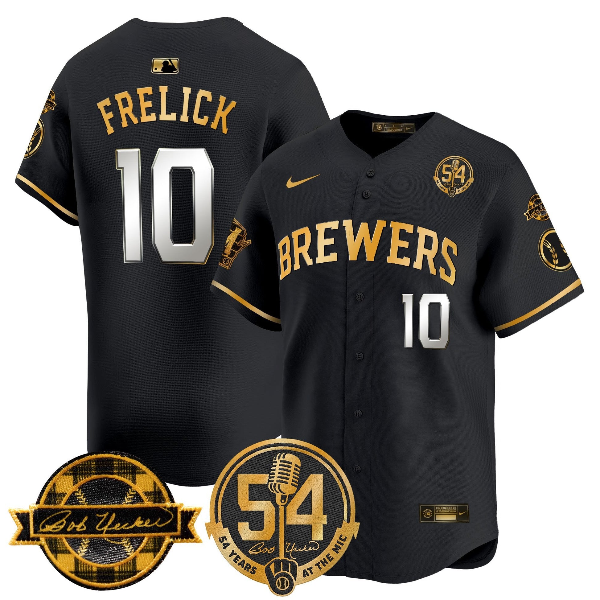 Men's Milwaukee Brewers 'Bob Uecker - 54 Seasons for Brewers' Vapor Premier Limited Jersey - All Stitched