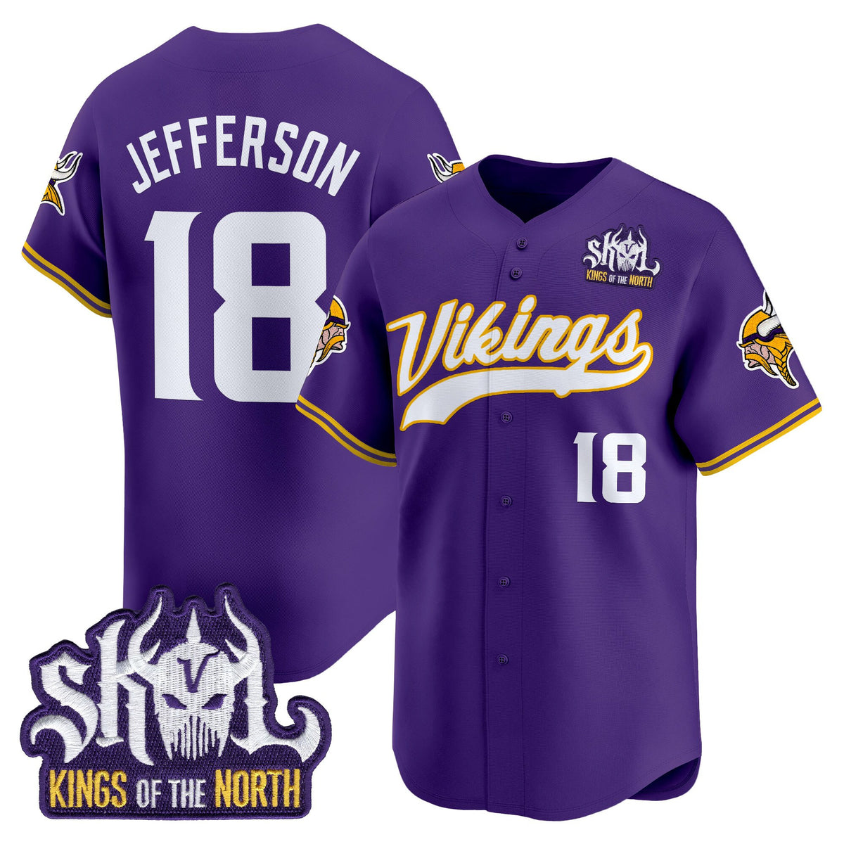Minnesota Vikings 2025 Vapor Baseball Jersey - Stitched
