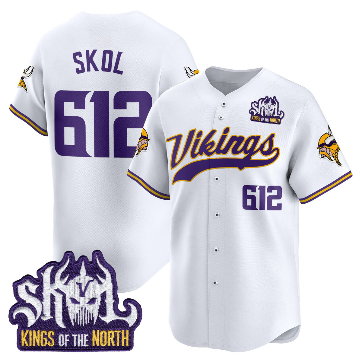 Minnesota Vikings 2025 Vapor Baseball Jersey - Stitched