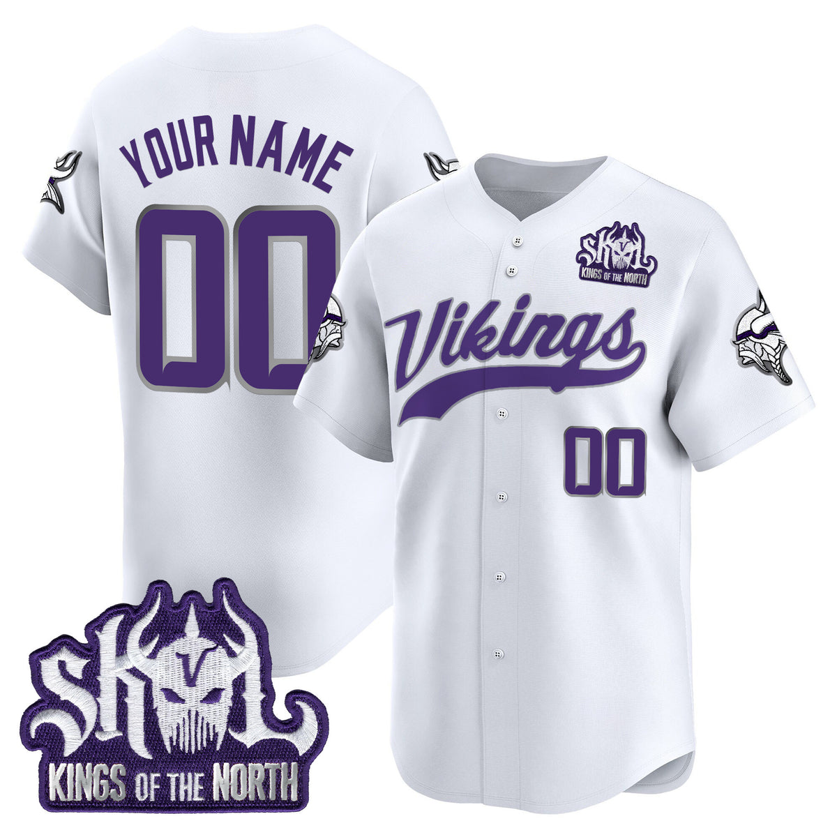 Minnesota Vikings 2025 Vapor Baseball Custom Jersey - Stitched