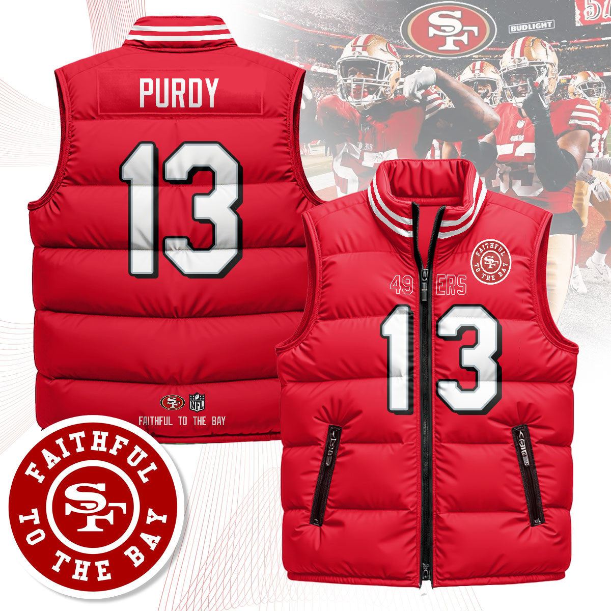 San Francisco 49ers Unisex Puffer Vest V1
