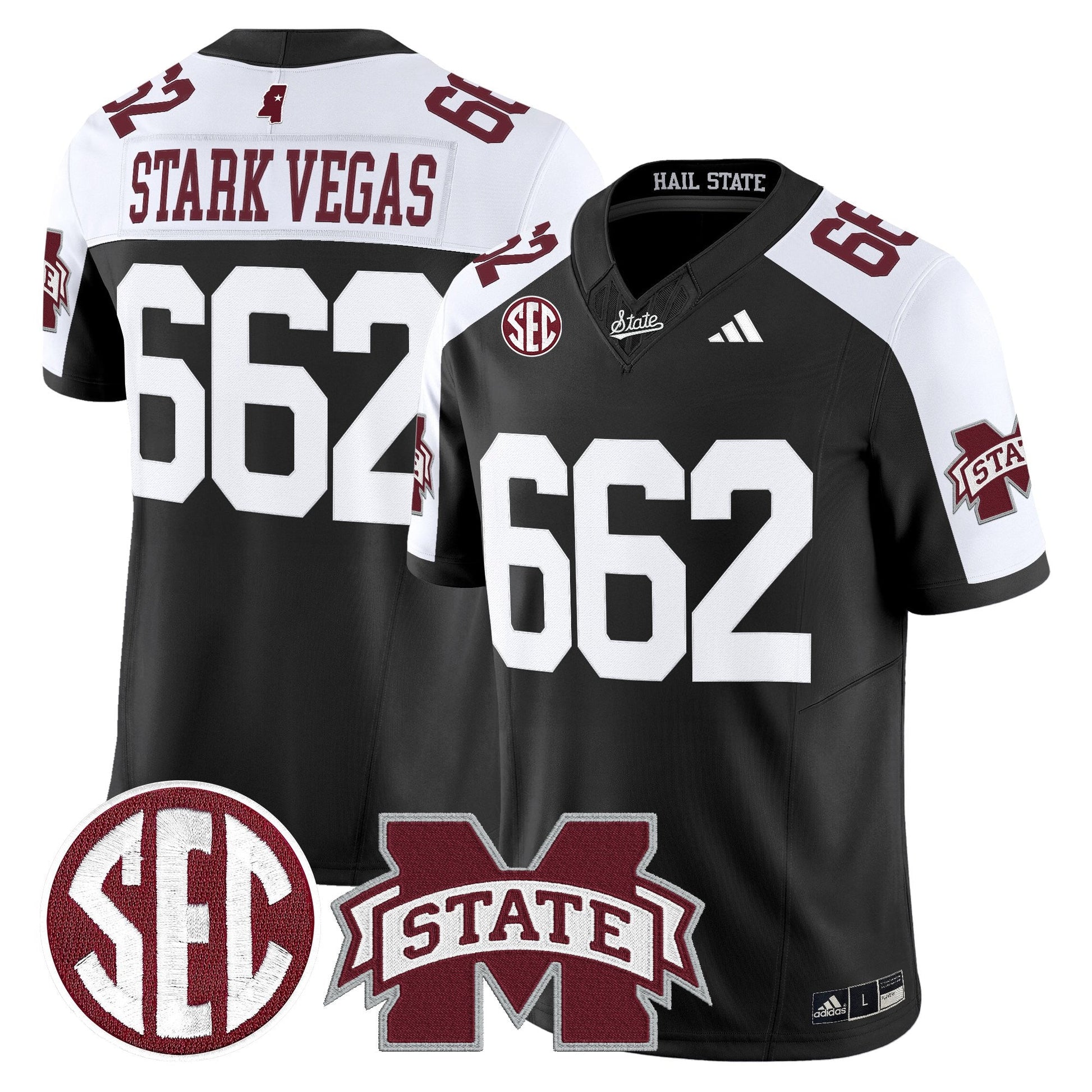 Men's Mississippi State Bulldogs 'Dark Mode' Vapor Limited Jersey - All Stitched