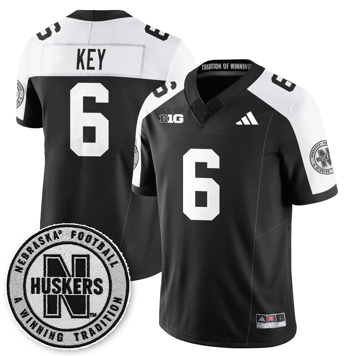 Men's Nebraska Football 2025 "Blackout" Jersey - All Stitched