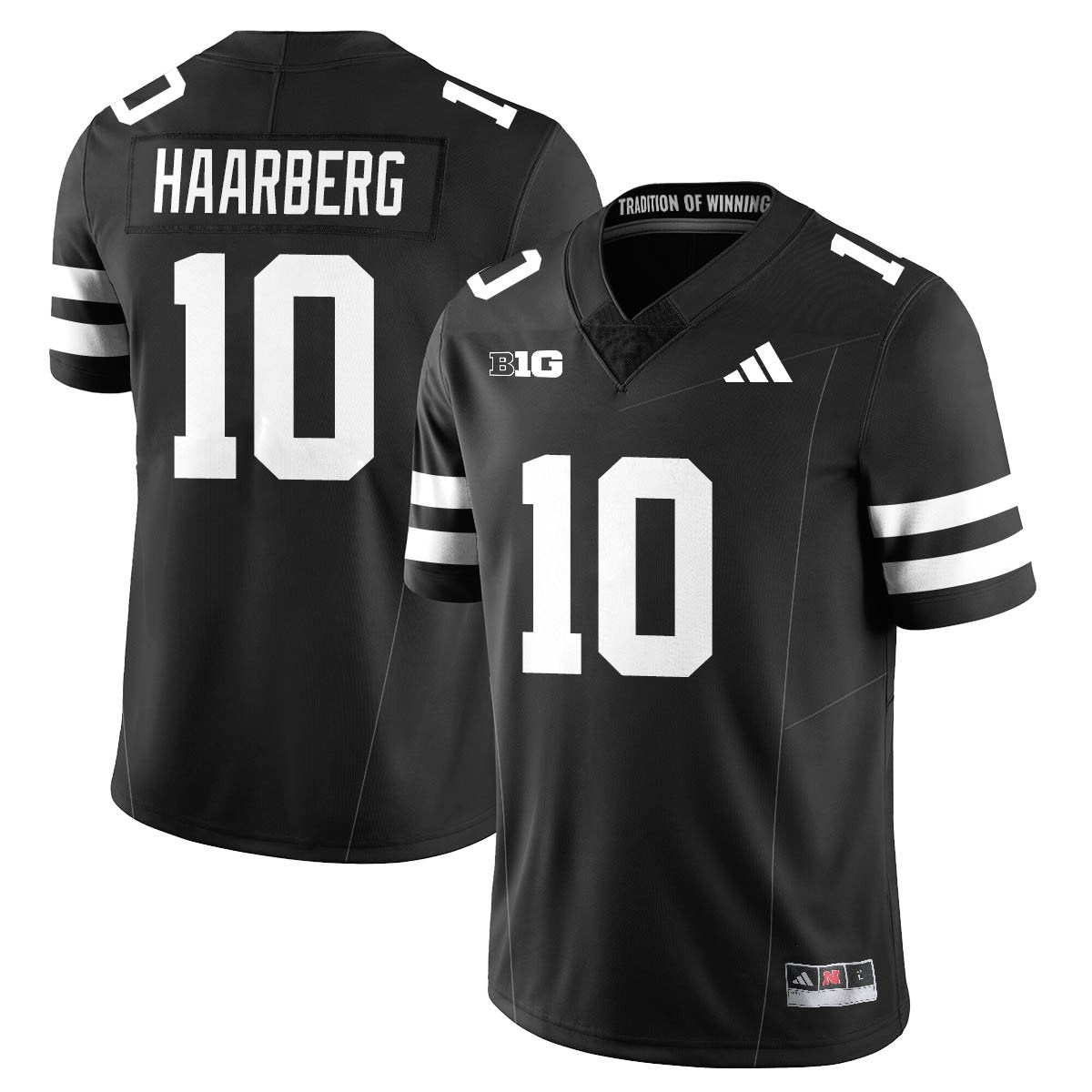Men's Nebraska Football 2025 "Blackout" Jersey - All Stitched