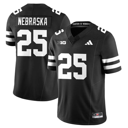 Men's Nebraska Football 2025 "Blackout" Jersey - All Stitched