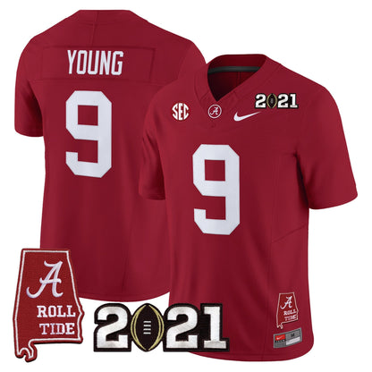 Men's Alabama Crimson Tide '2021 CFP National Championship' Vapor Limited Jersey - Alabama Map - All Stitched