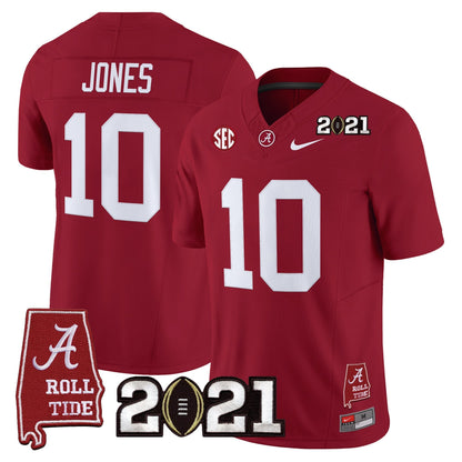 Men's Alabama Crimson Tide '2021 CFP National Championship' Vapor Limited Jersey - Alabama Map - All Stitched