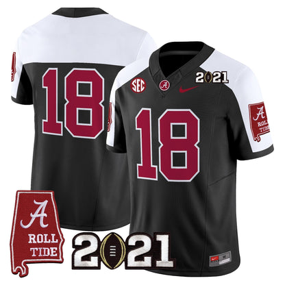 Men's Alabama Crimson Tide '2021 CFP National Championship' Vapor Limited Jersey - Alabama Map - All Stitched