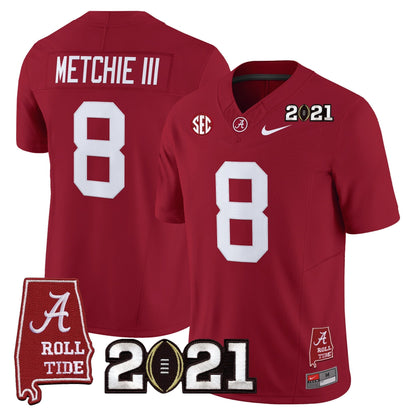Men's Alabama Crimson Tide '2021 CFP National Championship' Vapor Limited Jersey - Alabama Map - All Stitched
