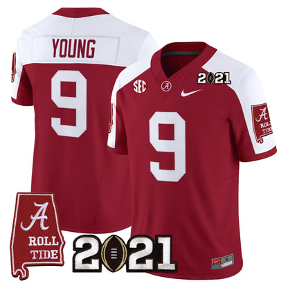 Men's Alabama Crimson Tide '2021 CFP National Championship' Vapor Limited Jersey - Alabama Map - All Stitched