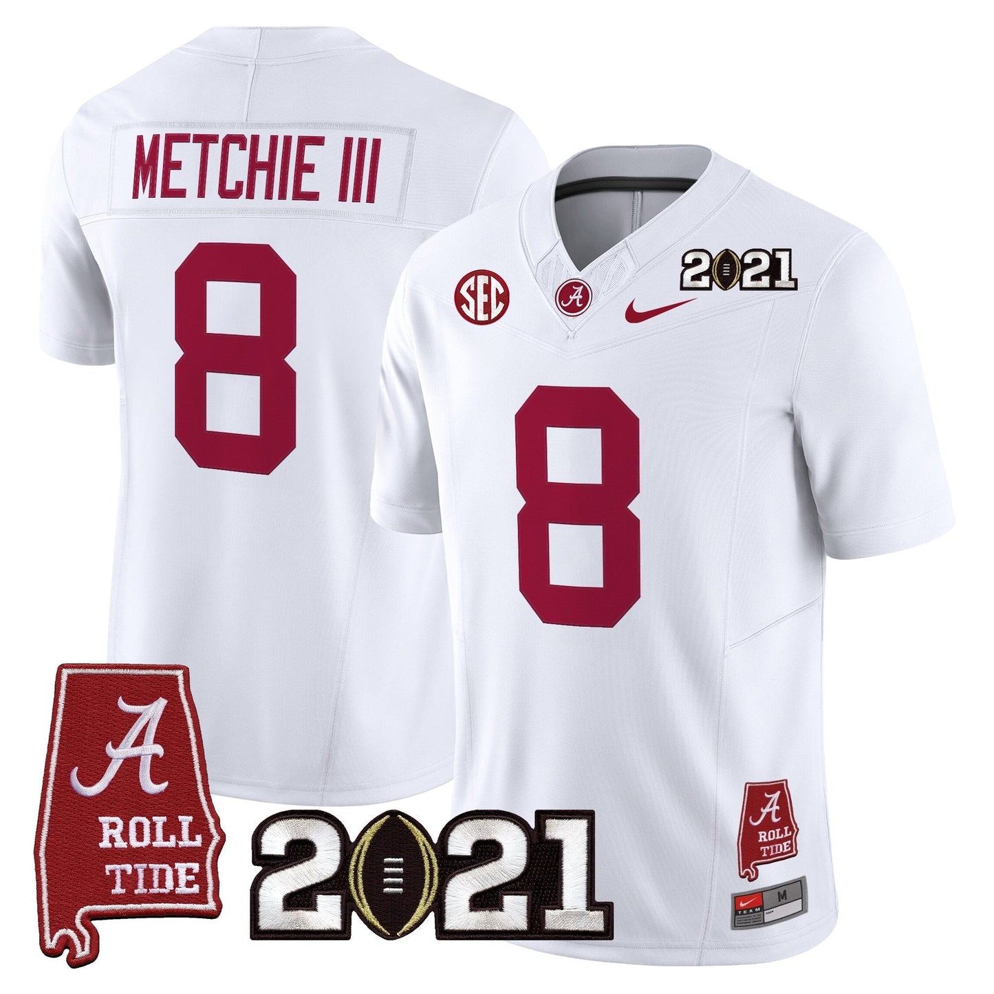 Men's Alabama Crimson Tide '2021 CFP National Championship' Vapor Limited Jersey - Alabama Map - All Stitched