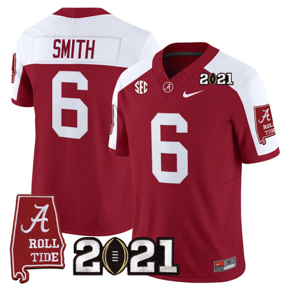 Men's Alabama Crimson Tide '2021 CFP National Championship' Vapor Limited Jersey - Alabama Map - All Stitched