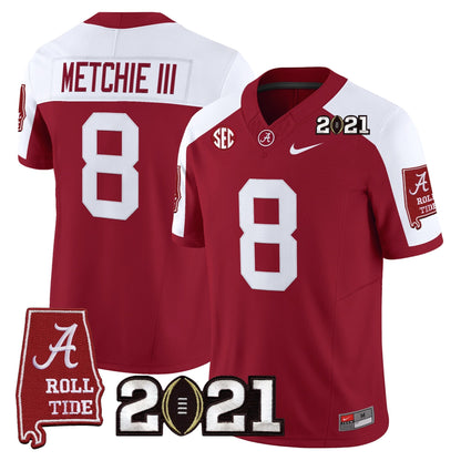 Men's Alabama Crimson Tide '2021 CFP National Championship' Vapor Limited Jersey - Alabama Map - All Stitched