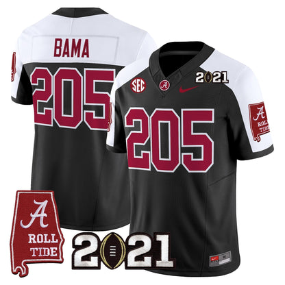 Men's Alabama Crimson Tide '2021 CFP National Championship' Vapor Limited Jersey - Alabama Map - All Stitched