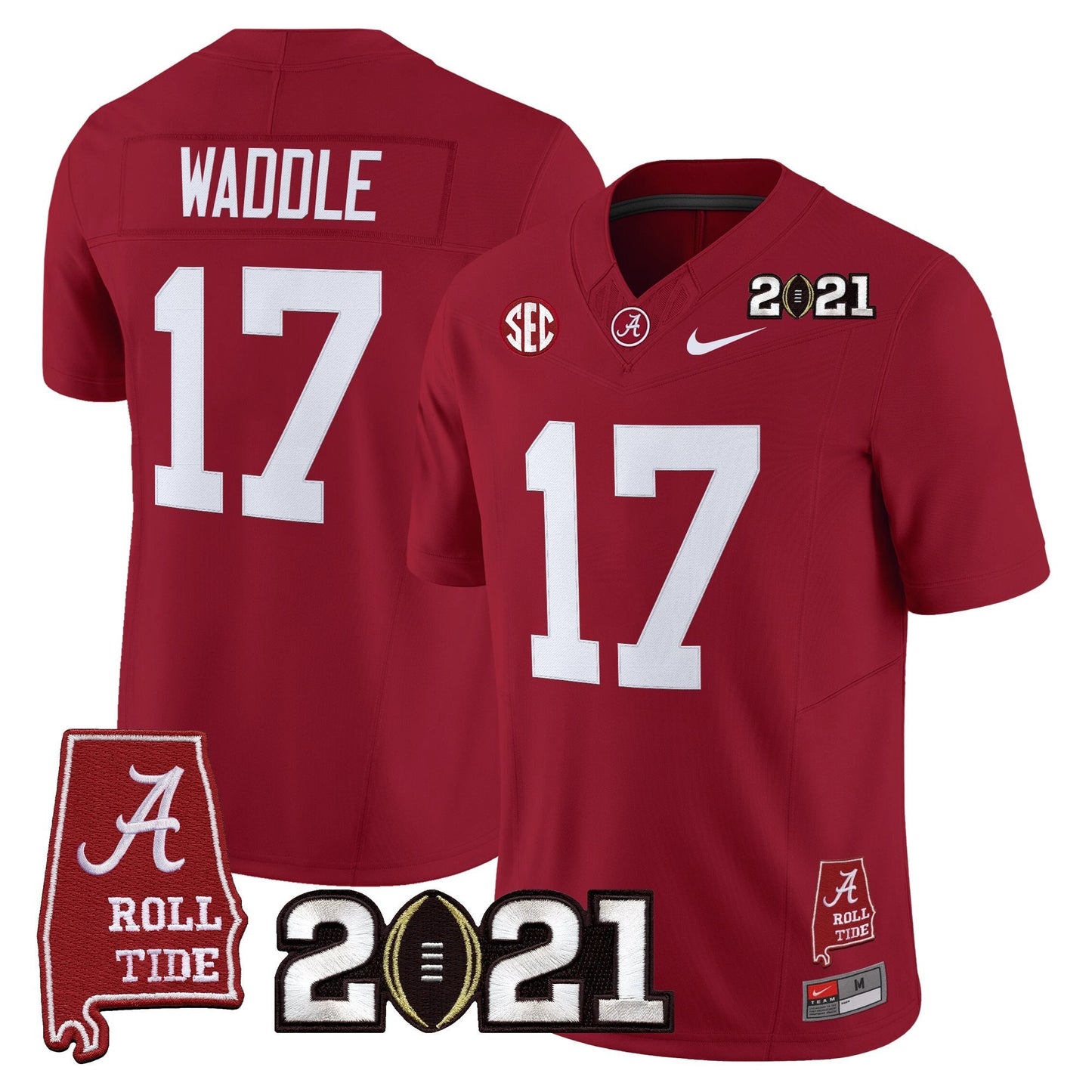 Men's Alabama Crimson Tide '2021 CFP National Championship' Vapor Limited Jersey - Alabama Map - All Stitched