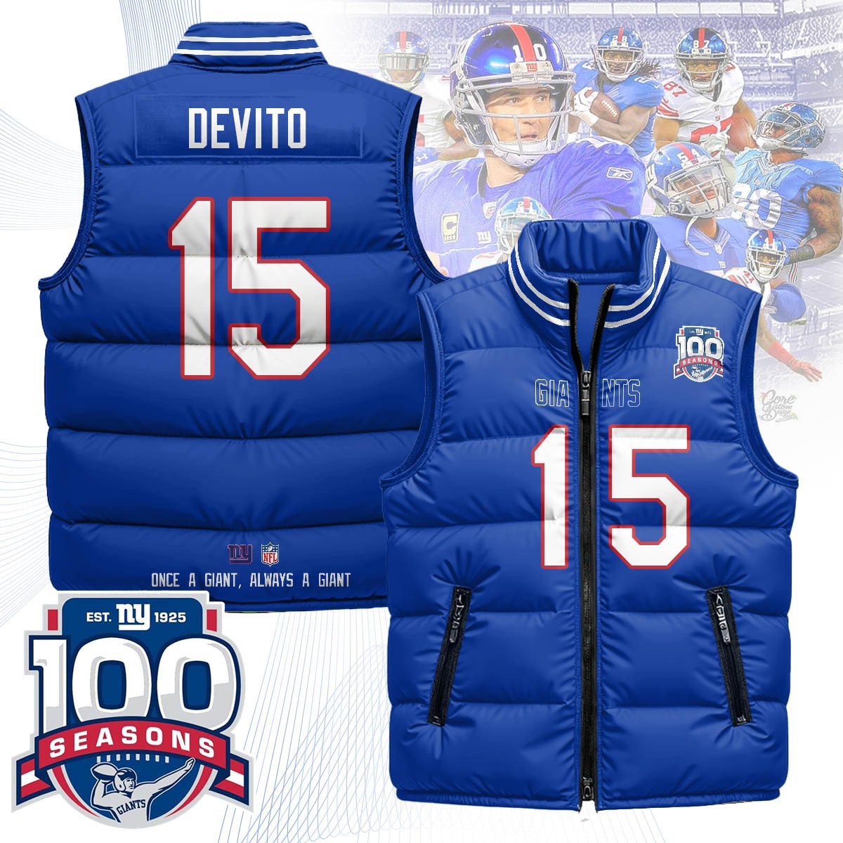 New York Giants Unisex Puffer Vest