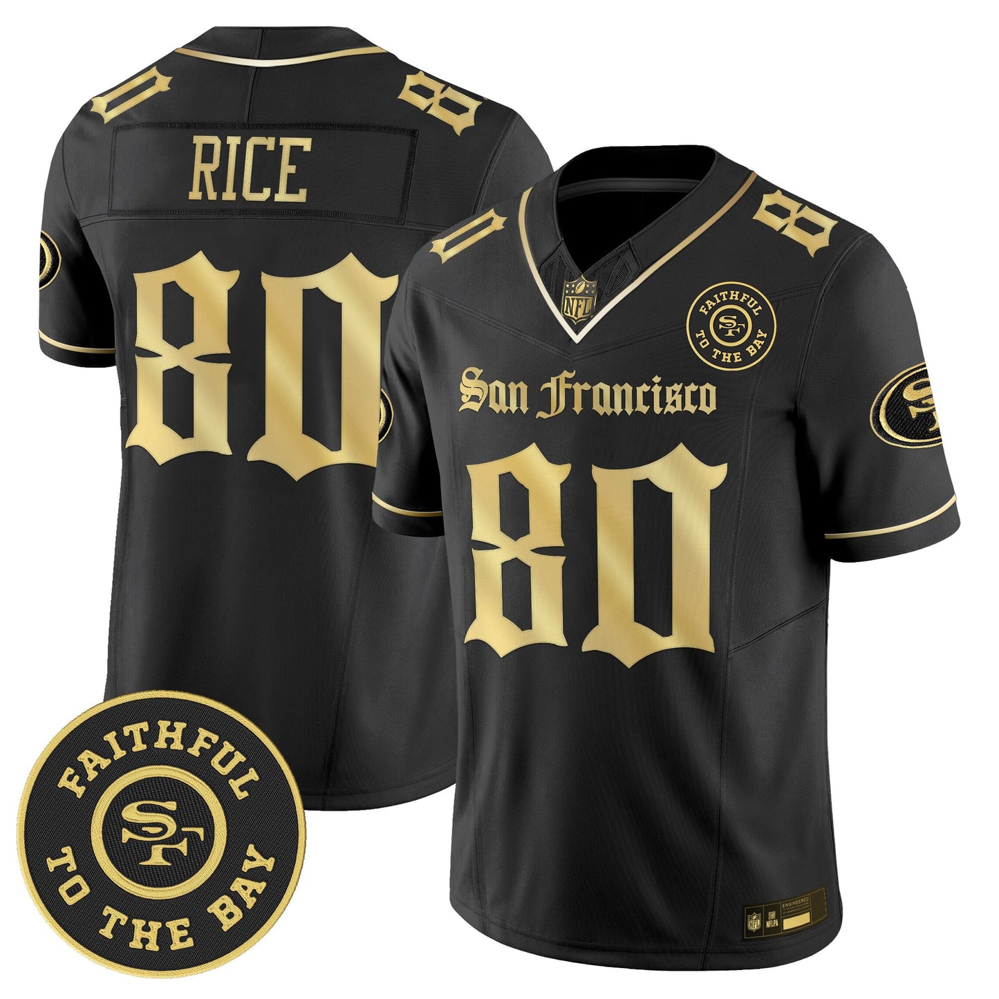 Men's San Francisco 49ers 'Gothic Edition' Vapor Limited Jersey - All Stitched