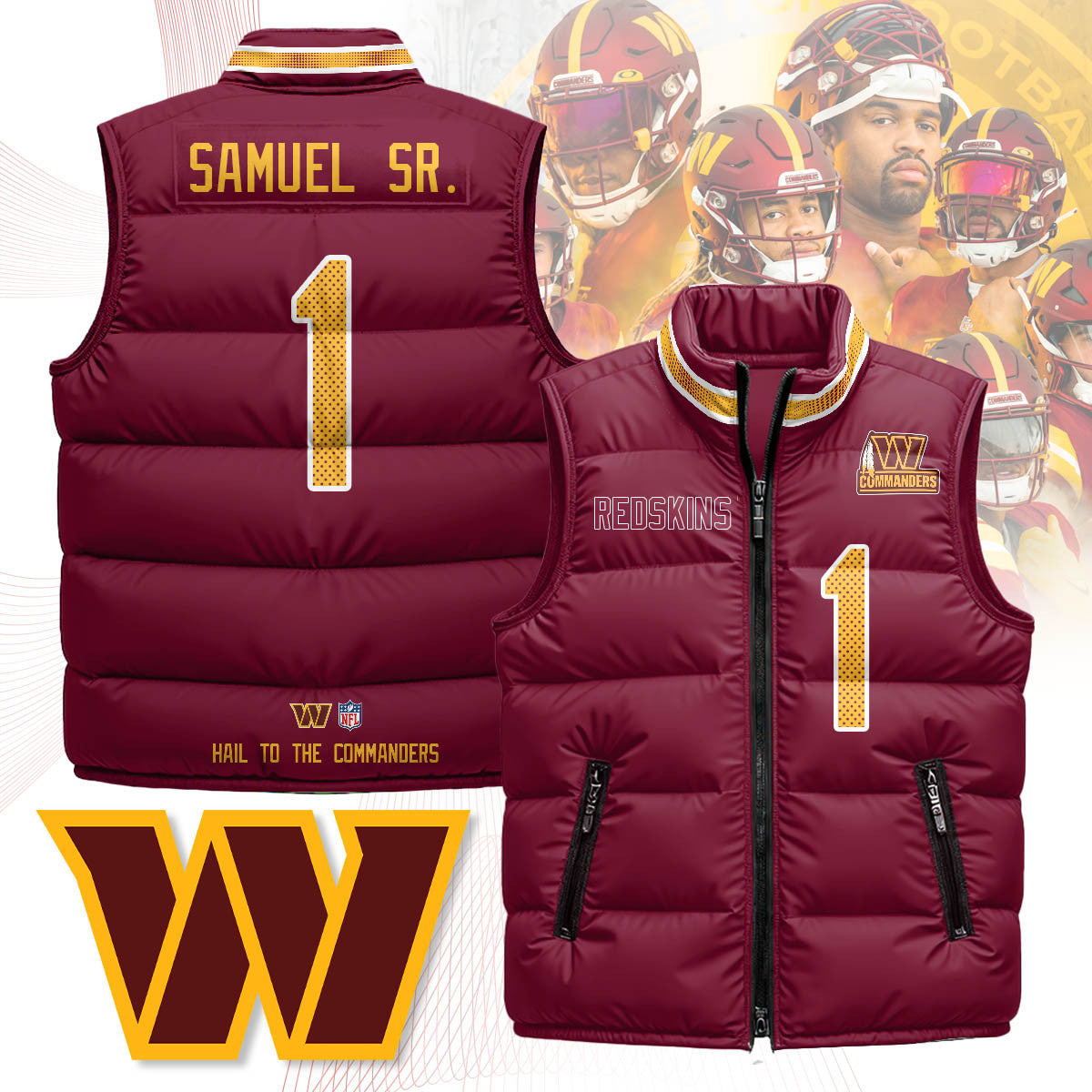 Washington Commanders Unisex Puffer Vest