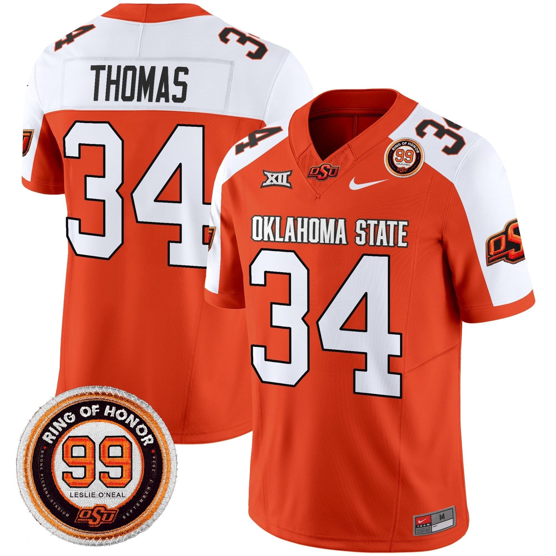 Men's Oklahoma State Cowboys 2025 Vapor Limited Jersey - Leslie O'neal Patch - All Stitched