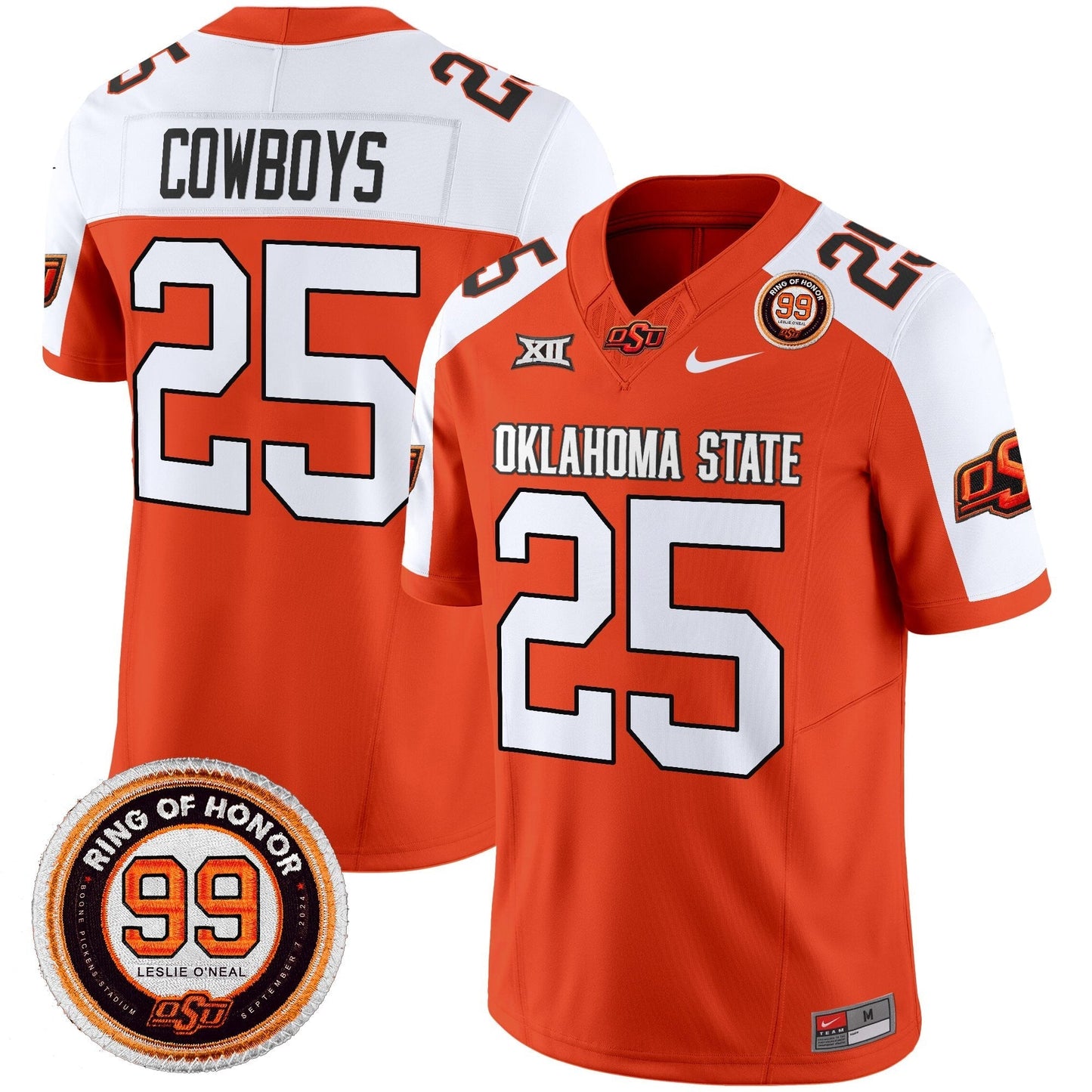 Men's Oklahoma State Cowboys 2025 Vapor Limited Jersey - Leslie O'neal Patch - All Stitched