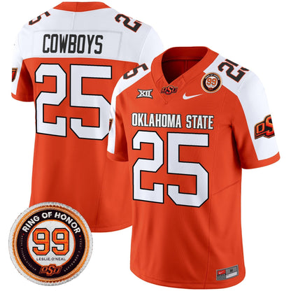 Men's Oklahoma State Cowboys 2025 Vapor Limited Jersey - Leslie O'neal Patch - All Stitched