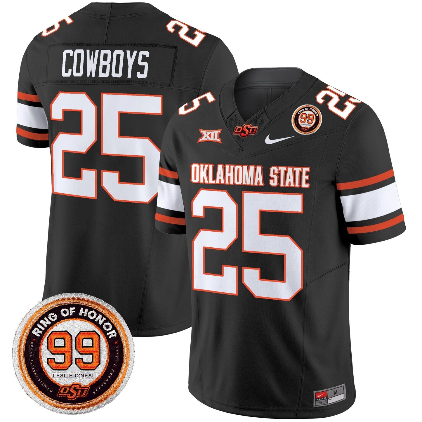 Men's Oklahoma State Cowboys 2025 Vapor Limited Jersey - Leslie O'neal Patch - All Stitched