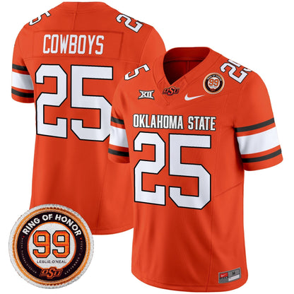 Men's Oklahoma State Cowboys 2025 Vapor Limited Jersey - Leslie O'neal Patch - All Stitched