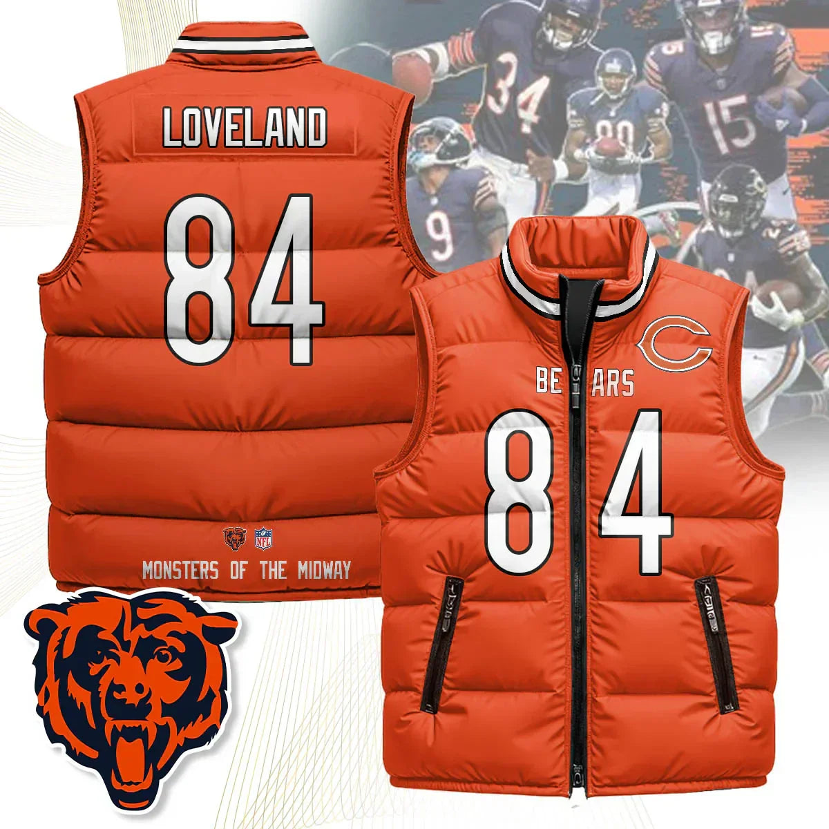 Chicago Bears Unisex Puffer Vest