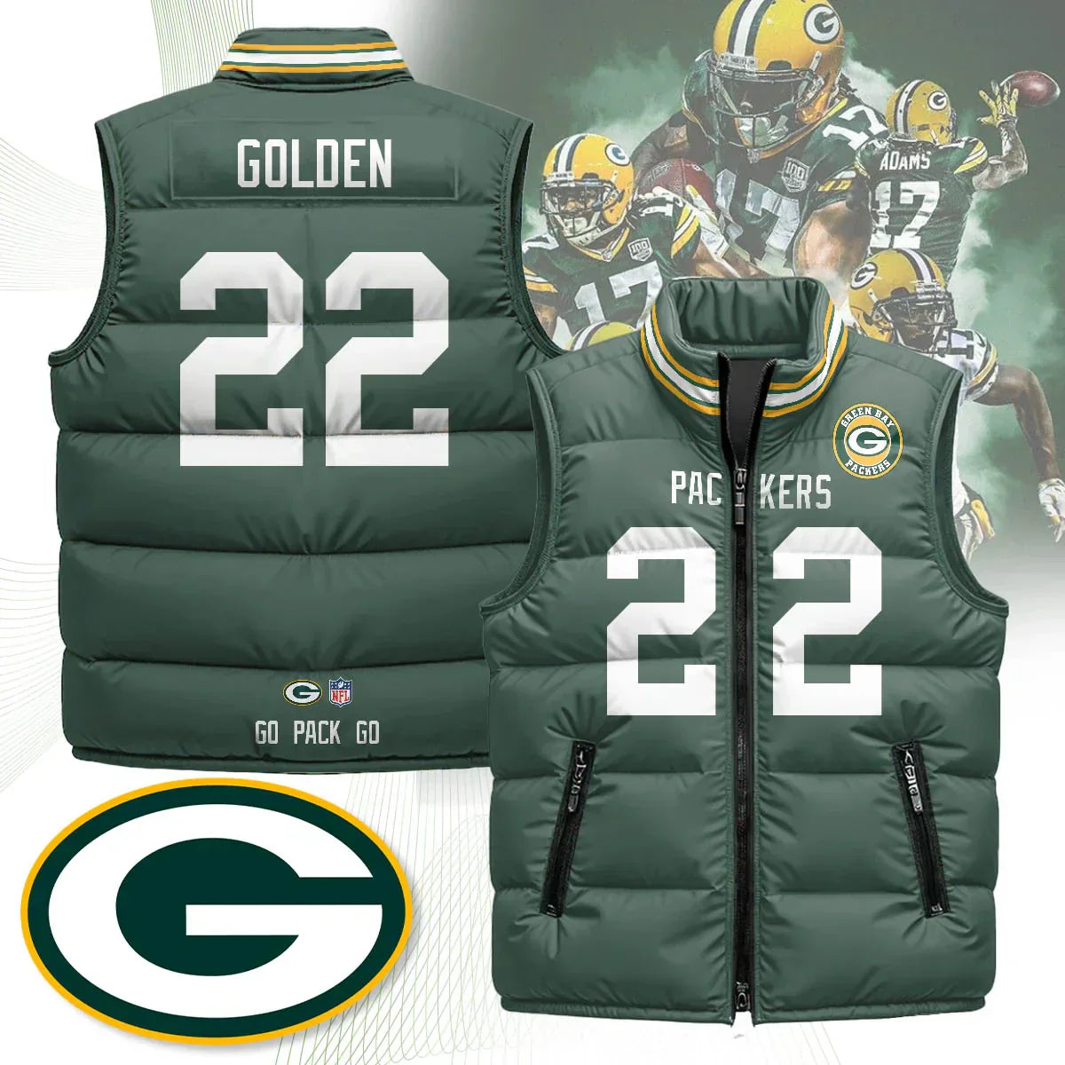 Green Bay Packers Unisex Puffer Vest