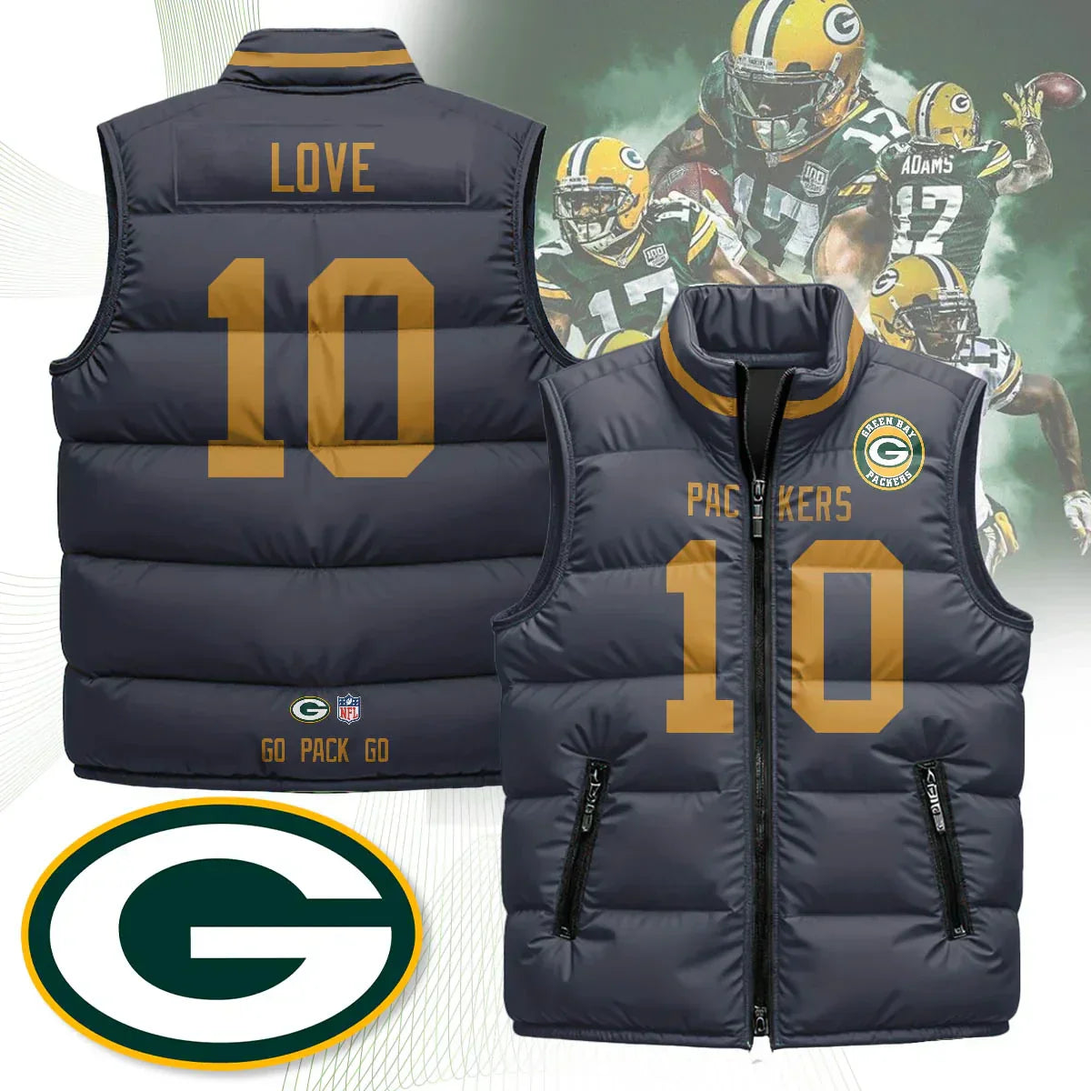 Green Bay Packers Unisex Puffer Vest