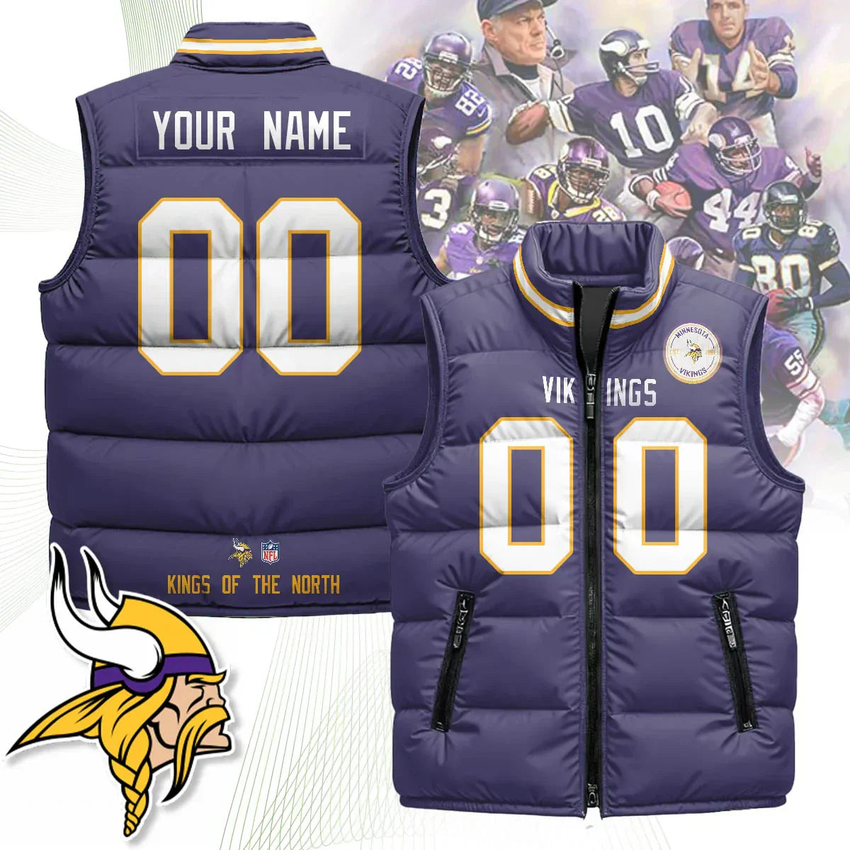 Custom Minnesota Vikings Unisex Puffer Vest