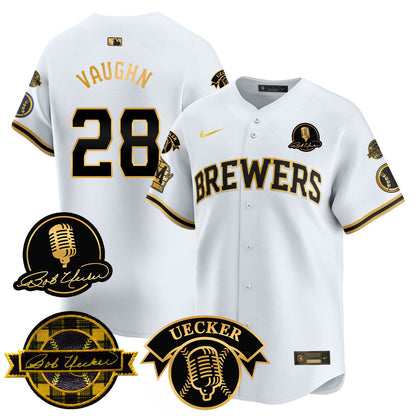 Men's Milwaukee Brewers 2025 Limited Jersey - Bob Uecker Patch - All Stitched
