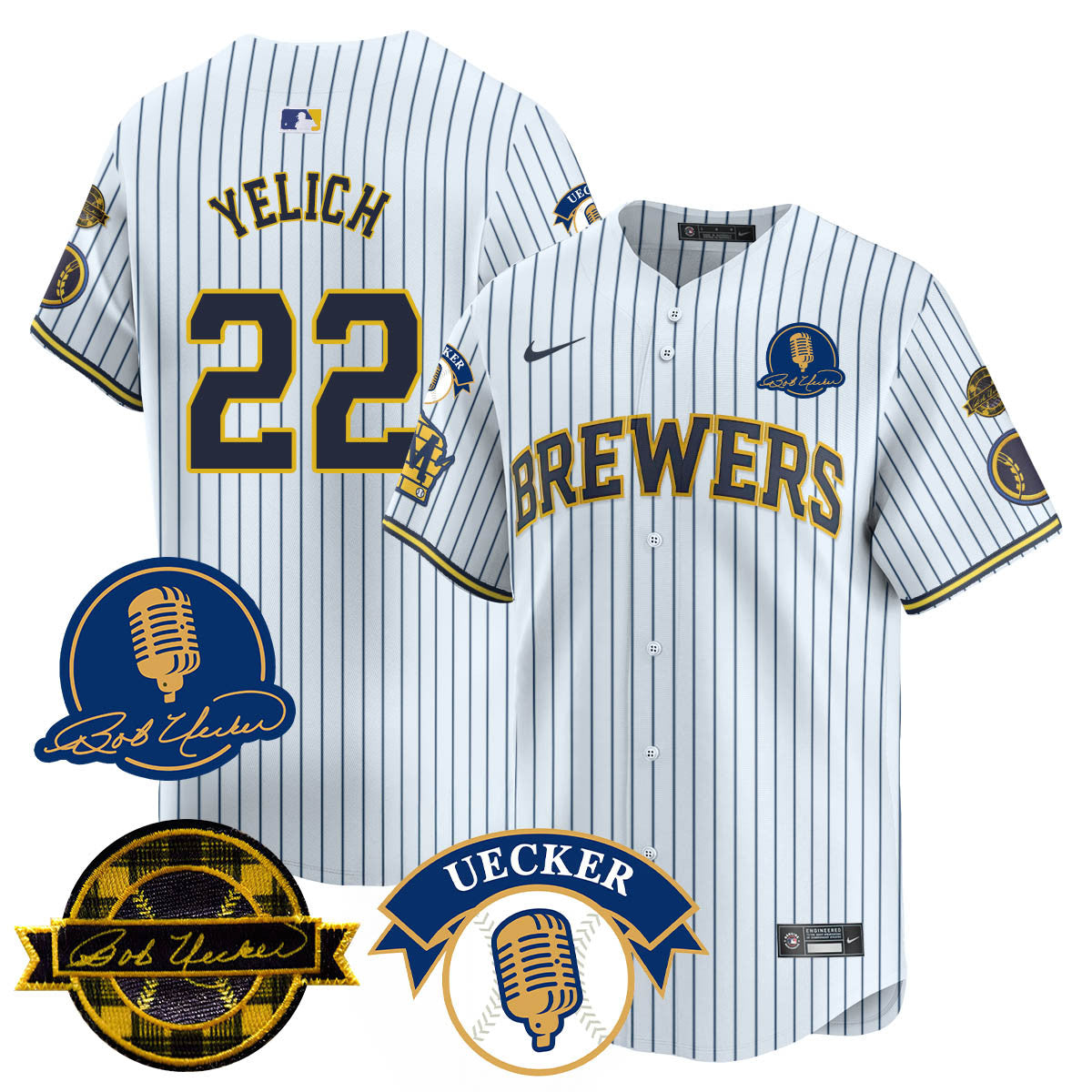 Men's Milwaukee Brewers 2025 Limited Jersey - Bob Uecker Patch - All Stitched