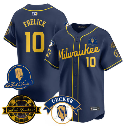 Men's Milwaukee Brewers 2025 Limited Jersey - Bob Uecker Patch - All Stitched