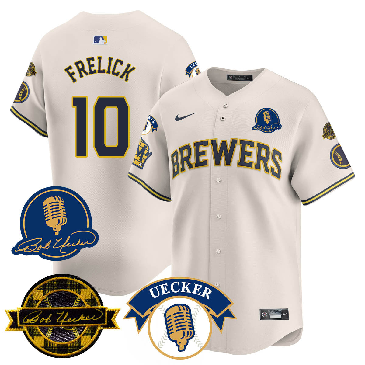 Men's Milwaukee Brewers 2025 Limited Jersey - Bob Uecker Patch - All Stitched