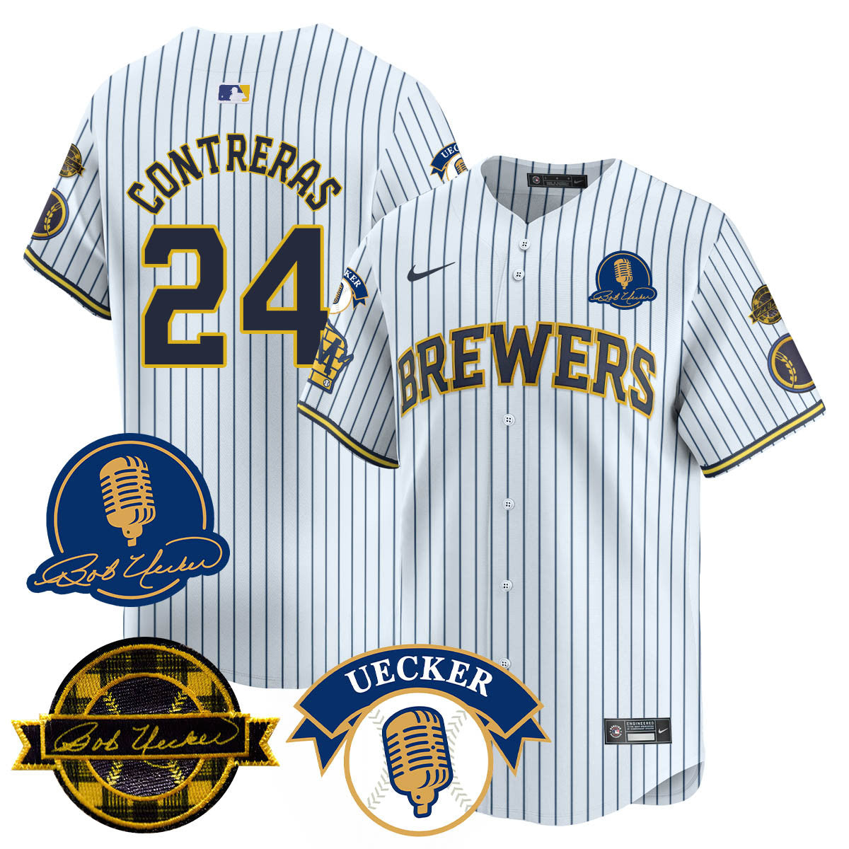Men's Milwaukee Brewers 2025 Limited Jersey - Bob Uecker Patch - All Stitched