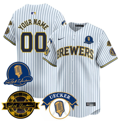 Milwaukee Brewers 2025 Limited Custom Jersey - Bob Uecker Patch - All Stitched