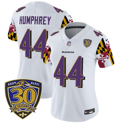 Women's Baltimore Ravens 'Maryland Flag Edition' Vapor Limited Jersey - 30th Anniversary Patch - All Stitched